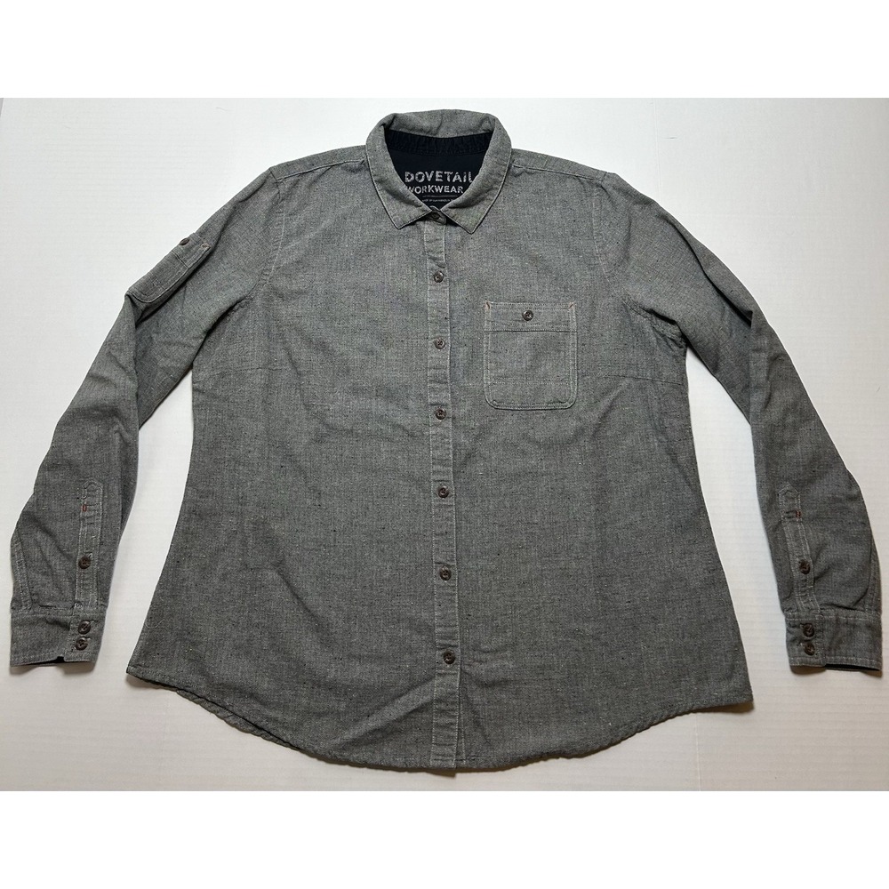 Dovetail Workwear Shirt Size XL Cotton Button Up Long Sleeve Outdoors Grey EUC